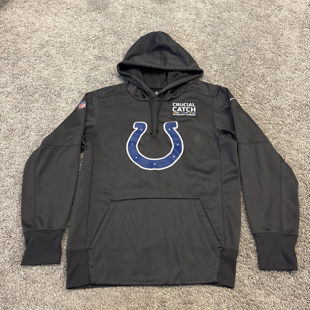Nike NFL On Field Colts Hoodie Men's XS Women S Intercept Cancer Crucial Catch